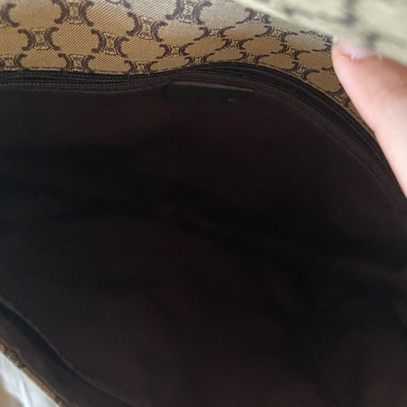 Celine Vintage Triomphe Monogram Canvas Shoulder Bag – Brown Logo Print - Picture 14 of 17